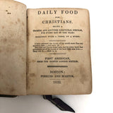 1833 Miniature Book, "Daily Food for Christians", Perkins & Marvin, Boston