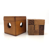 Lovely Mid-Century Puzzle Cube In Blonde Box with Peephole