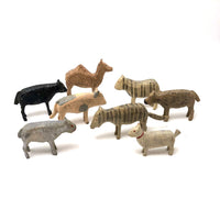 Gang of Eight Old German Erzgebirge Wooden Animals