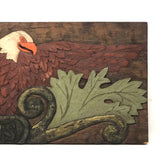 Vintage Relief Carved Folk Art American Eagle Plaque