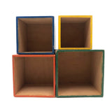 Impossible to Find Set of Four Colorful Vintage Nesting / Stacking Boxes