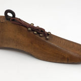 Wooden Shoe Form with Hooks and Laces
