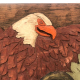 Vintage Relief Carved Folk Art American Eagle Plaque
