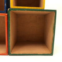 Impossible to Find Set of Four Colorful Vintage Nesting / Stacking Boxes