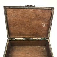 Chinese Blue Enamel on Bronze Cigarette and Match Box Set