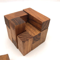 Lovely Mid-Century Puzzle Cube In Blonde Box with Peephole