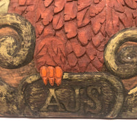 Vintage Relief Carved Folk Art American Eagle Plaque