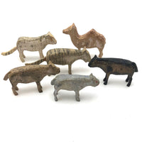 Gang of Eight Old German Erzgebirge Wooden Animals