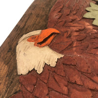 Vintage Relief Carved Folk Art American Eagle Plaque