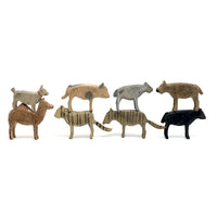 Gang of Eight Old German Erzgebirge Wooden Animals