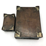 Chinese Blue Enamel on Bronze Cigarette and Match Box Set