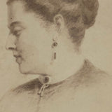 Antique (c. 1860s-70s) Carte de Visite of Hand-drawn Portrait