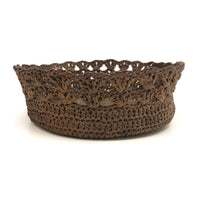 19th Century Sailor Made Macrame Basket with Flared Edge