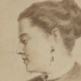 Antique (c. 1860s-70s) Carte de Visite of Hand-drawn Portrait