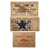 Set of Three Old Fishmonger Delivery Slips with Great Graphics