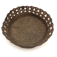 19th Century Sailor Made Macrame Basket with Flared Edge