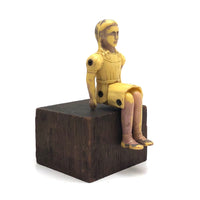 Weird, Wonderful Renwal 1940s Yellow Jointed Dollhouse Girl