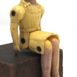 Weird, Wonderful Renwal 1940s Yellow Jointed Dollhouse Girl