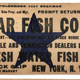 Set of Three Old Fishmonger Delivery Slips with Great Graphics
