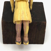 Weird, Wonderful Renwal 1940s Yellow Jointed Dollhouse Girl