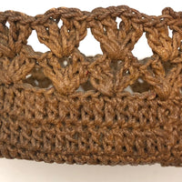 19th Century Sailor Made Macrame Basket with Flared Edge
