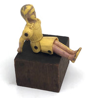 Weird, Wonderful Renwal 1940s Yellow Jointed Dollhouse Girl