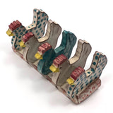 Handmade Ceramic Letter Holder with Rooster Cutouts