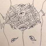 Helen Wagner Malta 1930s Drawing of Tattooed Woman with Eyes All Over!