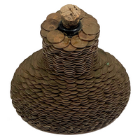 Penny Covered Folk Art Bottle
