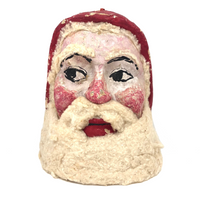 Fabulous c. 1940s Handmade Papier Mache Santa Claus Mask