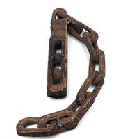 Two Balls in Cage with Chain Old Whittled Whimsy