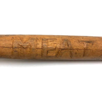 Old Hand-forged Meat Fork with Eponymously Carved Wooden Handle