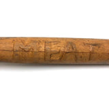 Old Hand-forged Meat Fork with Eponymously Carved Wooden Handle