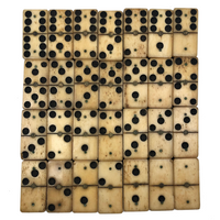 Beautiful Thick Civil War Era Bone and Ebony Dominoes