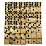 Beautiful Thick Civil War Era Bone and Ebony Dominoes