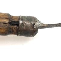 Old Hand-forged Meat Fork with Eponymously Carved Wooden Handle