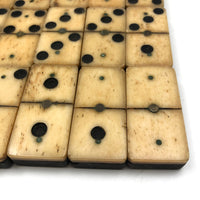 Beautiful Thick Civil War Era Bone and Ebony Dominoes