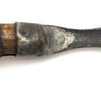 Old Hand-forged Meat Fork with Eponymously Carved Wooden Handle