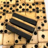 Beautiful Thick Civil War Era Bone and Ebony Dominoes