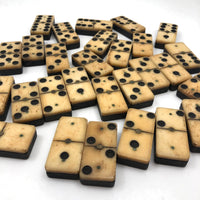 Beautiful Thick Civil War Era Bone and Ebony Dominoes