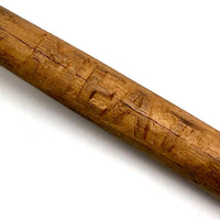 Old Hand-forged Meat Fork with Eponymously Carved Wooden Handle