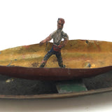 Tiny Antique Painted Tin Penny Toy Boats