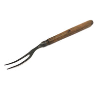 Old Hand-forged Meat Fork with Eponymously Carved Wooden Handle