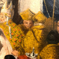 Exquisite 1854 Oil on (Relined) Canvas History Painting of King's Coronation, A. Moreaux