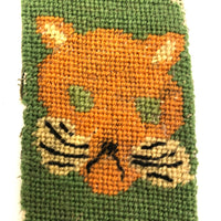 Old Needlepoint Bookmark with Three Cats