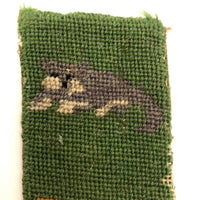 Old Needlepoint Bookmark with Three Cats