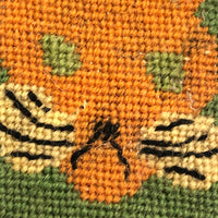 Old Needlepoint Bookmark with Three Cats