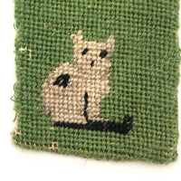 Old Needlepoint Bookmark with Three Cats