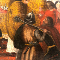 Exquisite 1854 Oil on (Relined) Canvas History Painting of King's Coronation, A. Moreaux
