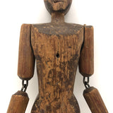 Antique Carved, Articulated Figure (Minus One Leg!)